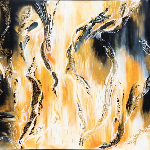 Fire and water, 2022. Acrylic on canvas, 40 x 60 inches / 100 x 140 cm